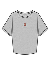 The Crop Tee - Heather - Rumble Core - Center Chest & Back Stacked - Printed - Full Color