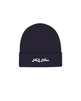 The Beanie - Navy - HiLo - Center Brim - Embroidered - White