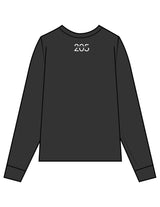The Womens Heavyweight Long Sleeve - Washed Black - Studio 205 - Left Chest & Back Neckline - Printed - White