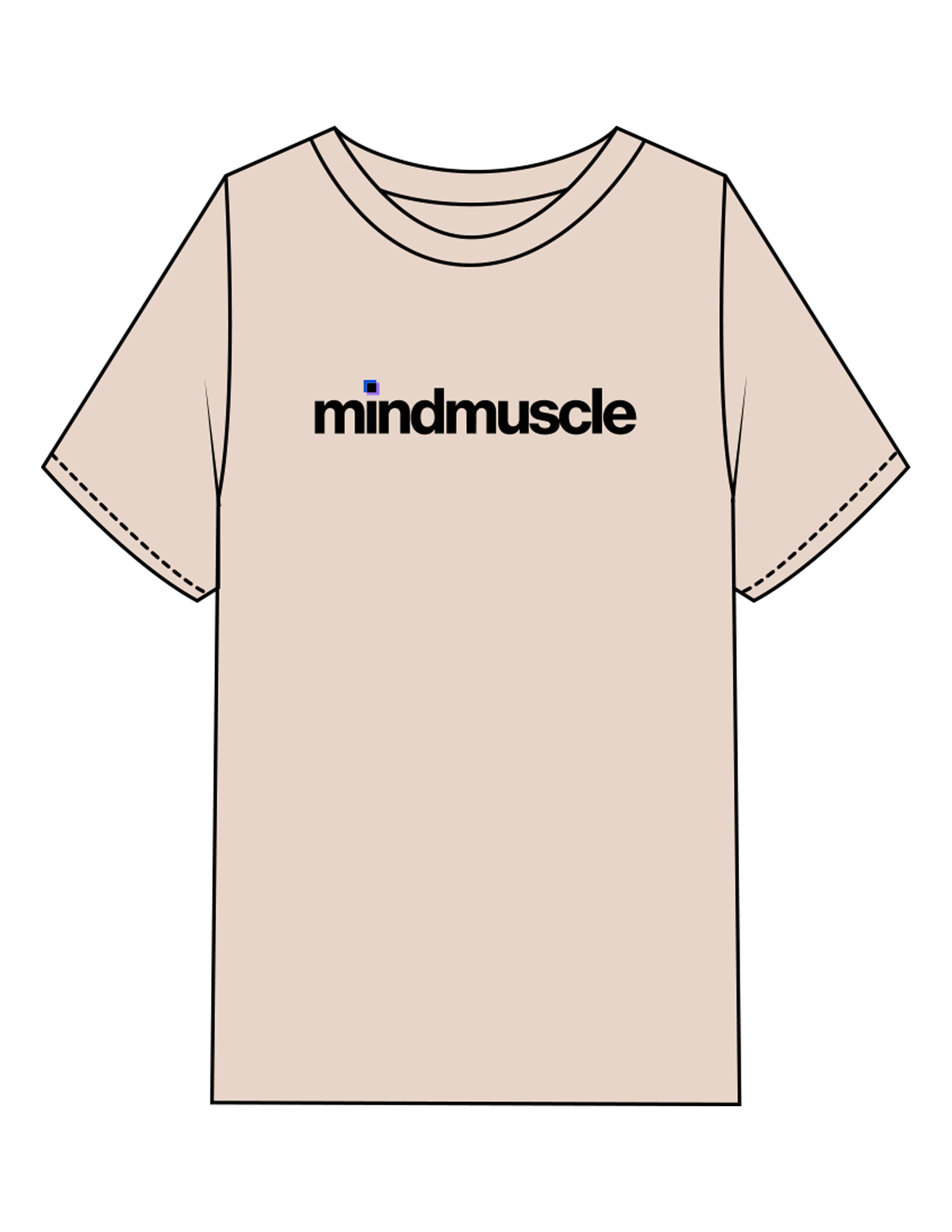 The Mens Heavyweight Tee - Washed Off White - Mind Muscle - Center Chest & Back Neckline - Printed - Full Color