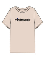 The Mens Heavyweight Tee - Washed Off White - Mind Muscle - Center Chest & Back Neckline - Printed - Full Color
