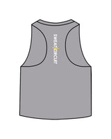 The Crop Muscle Racerback- Athletic Heather - Sweat Circuit - Center Chest - Back Center - Printed - Full Color