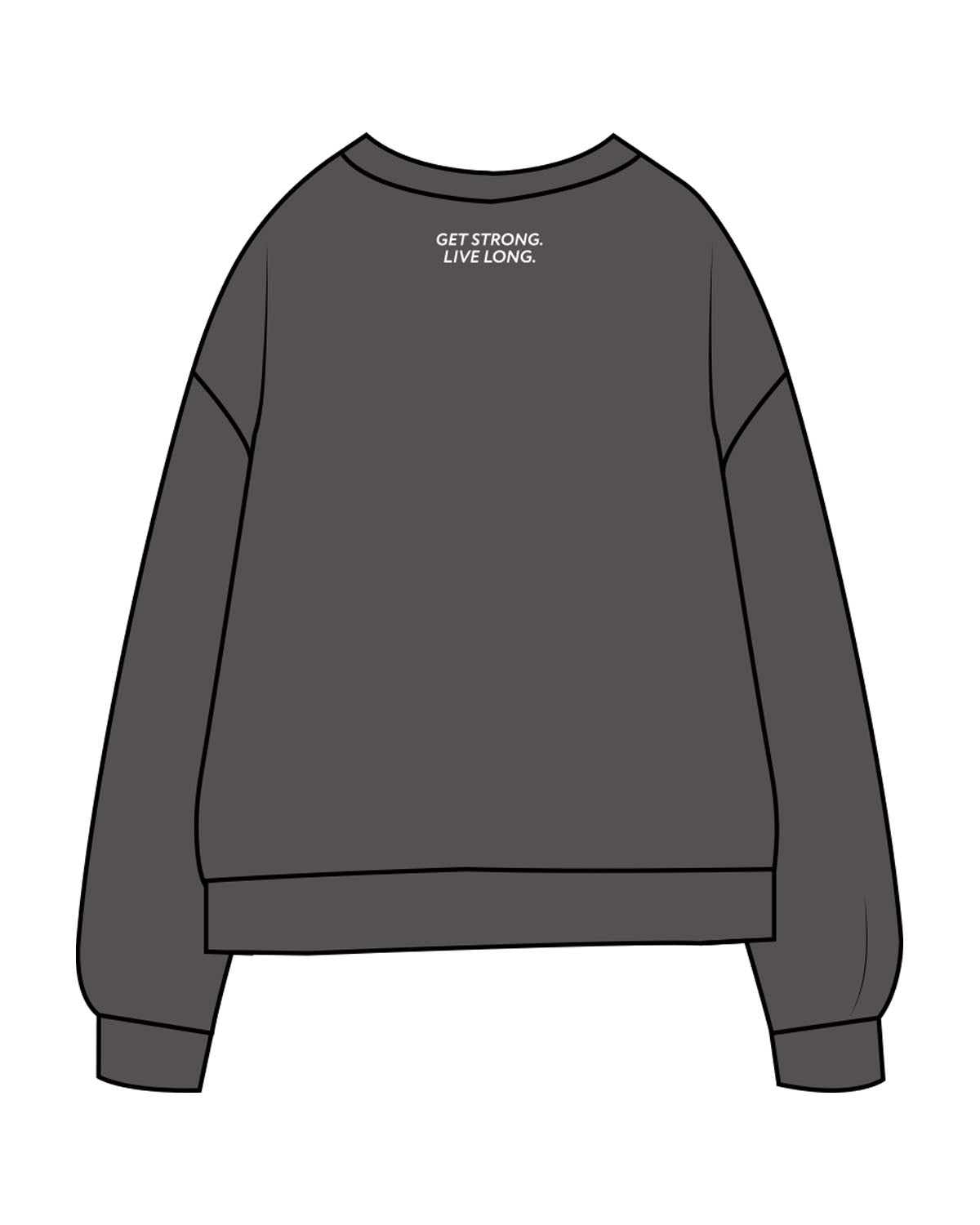 The Midweight Unisex Crewneck - Washed Black - Sweat Circuit - Center Chest - Back Neckline Stacked - Full Color