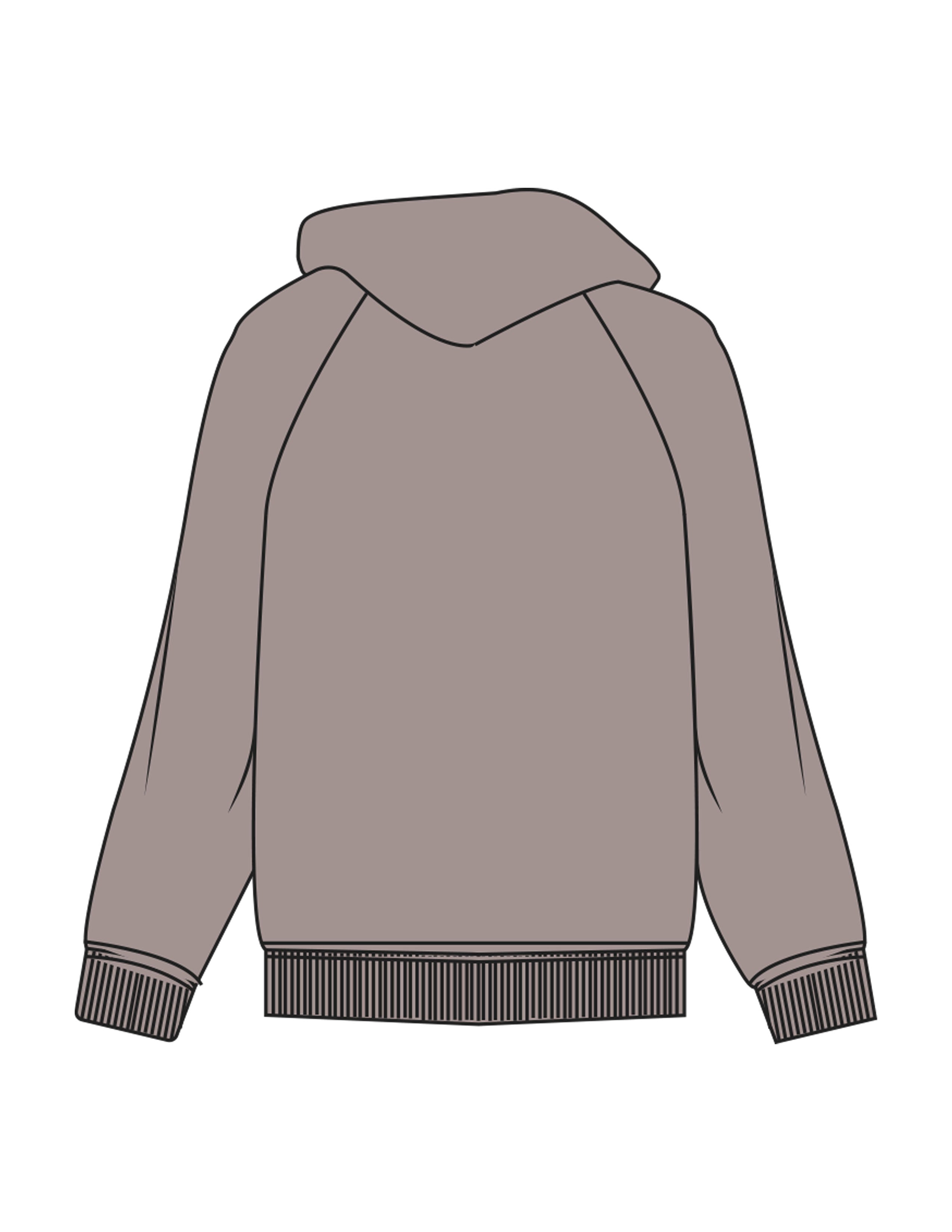 The Womens Hoodie - Washed Gray - Komo Studio - Center Chest - Printed - Off White