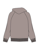The Womens Hoodie - Washed Gray - Komo Studio - Center Chest - Printed - Off White