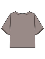 The Heavyweight Crop Tee - Washed Gray - enCore Pilates - Center Chest Stacked - Printed - Off White (Copy)