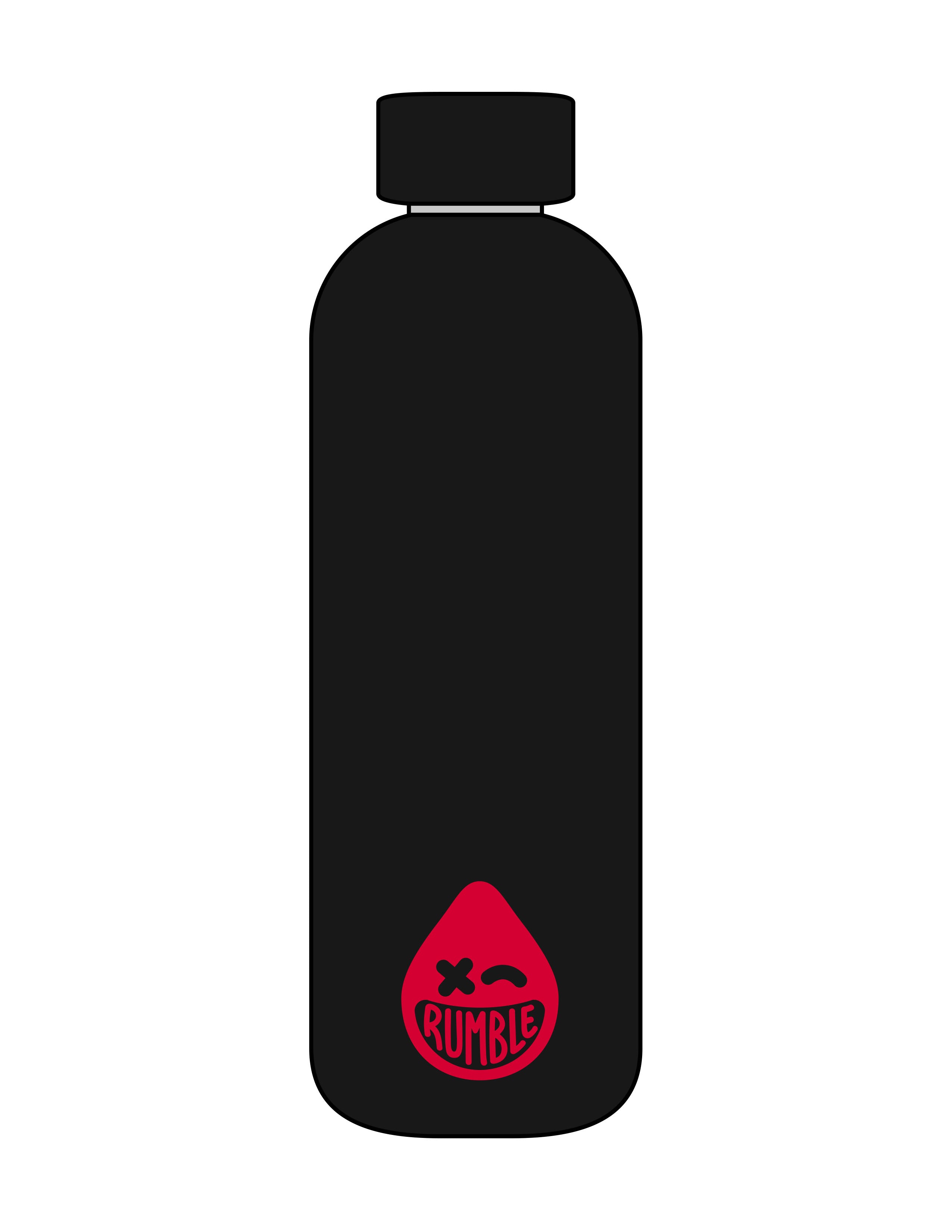 The Water Bottle - Black - Rumble Core - Bottom Body - Printed - Red