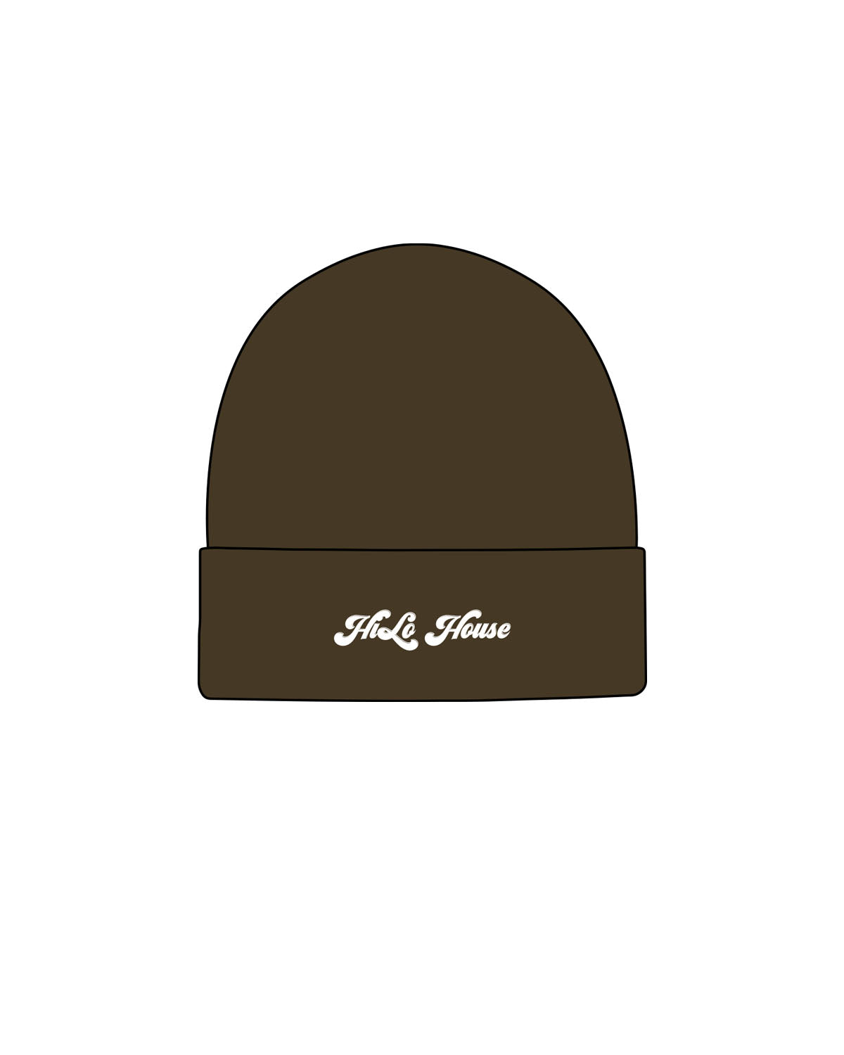 The Beanie - Olive - HiLo - Center Brim - Embroidered - White
