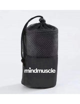 The Gym Towel - Black - Mind Muscle - Front Body Bottom - Embroidered - Full Color - The Gym Towel Bag - Black - Center Body - Printed - White