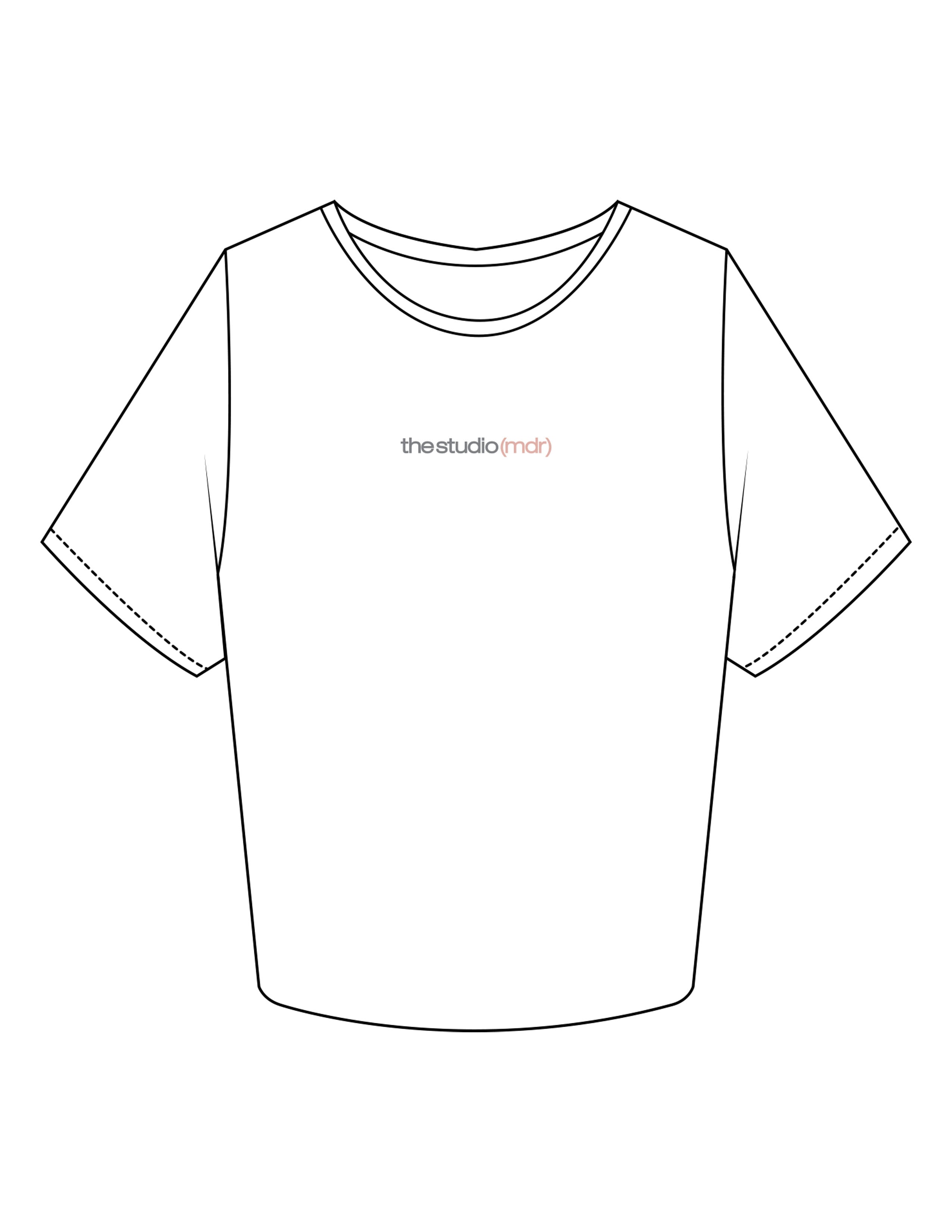 The Crop Tee - White - The Studio MDR - Center Chest & Back Stacked - Printed - Full Color