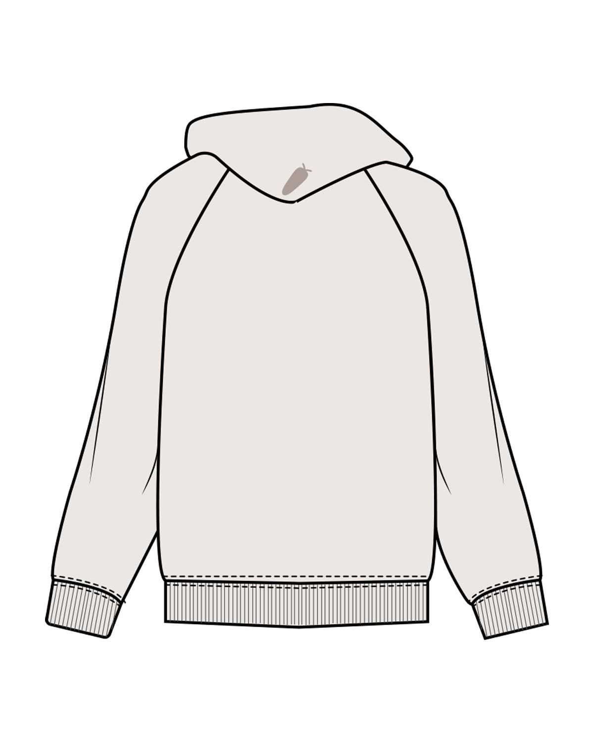 The Mens Hoodie - Bone - BlueCarrot - Left Chest & Hoodie - Printed - Tone on Tone
