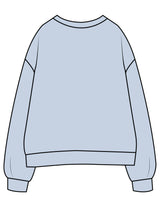 The Womens Crewneck - Powder - Carriage House - Center Chest Stacked - Printed - Navy