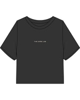 The Heavyweight Crop Tee - Washed Black - Core Lab - Center Chest - Cream - E0D6CD