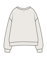The Womens Crewneck - Bone - Poppys Pilates - Center Chest & Back Center Neckline - Printed - Pink
