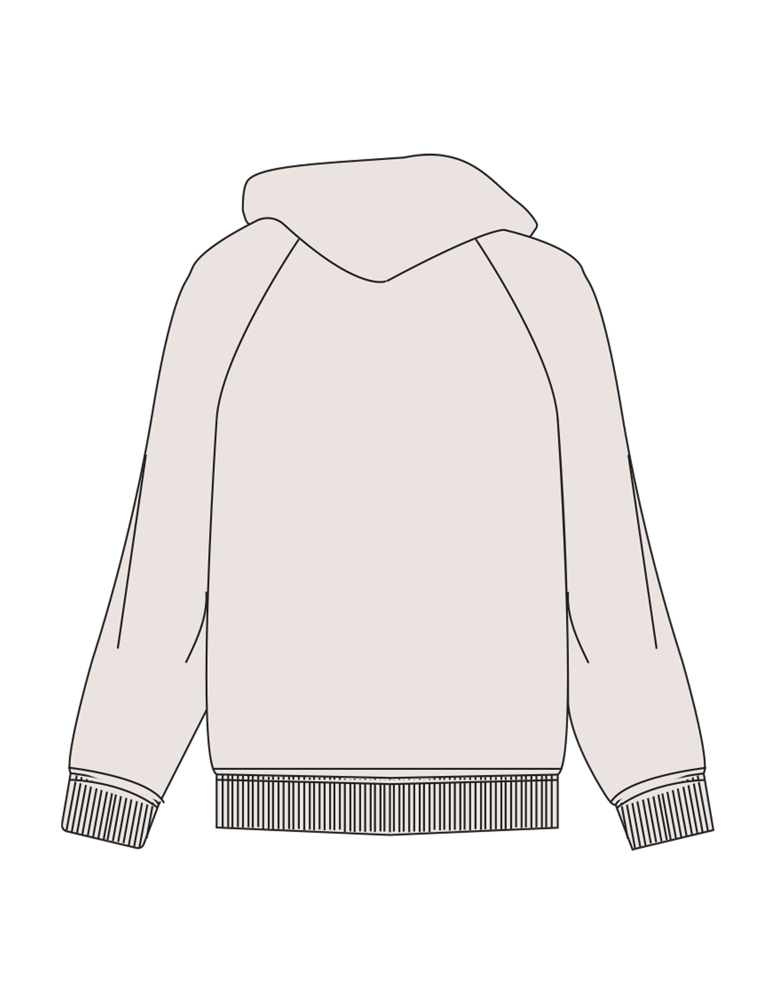 The Womens Hoodie - Bone - Komo Studio - Center Chest - Printed - Tone on Tone