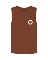 The Mens Tank - Cinnamon - HiLo - Left Chest Round - Printed - Bone