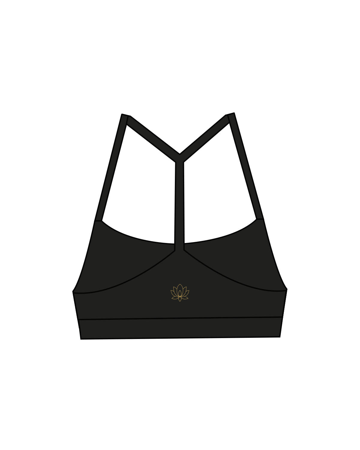 The Basic Bra - Black - Sacred Studios - Center Chest & Center Back - Printed - Gold