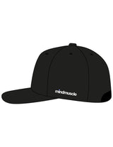 The Dad Hat - Black - Mind Muscle - Center Crown & Right Panel - Embroidered - White