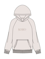 The Womens Hoodie - Bone - Komo Studio - Center Chest - Printed - Tone on Tone