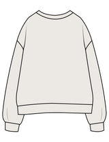 The Womens Crewneck - Bone - Carriage House - Center Chest Stacked - Printed - Charcoal