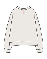 The Womens Crewneck - Bone - Poppys Pilates - Center Chest & Back Center Neckline - Printed - Full Color