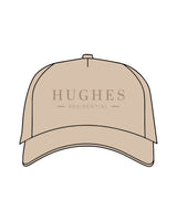 The 5 Panel Trucker Hat - Sand - Hughes Residential - Center Crown Stacked - Embroidered - Tone on Tone