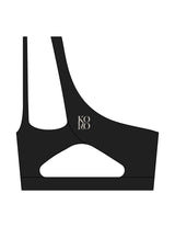 The One Shoulder Bra - Black - Komo Studio - Center Back Stacked - Printed - Off White