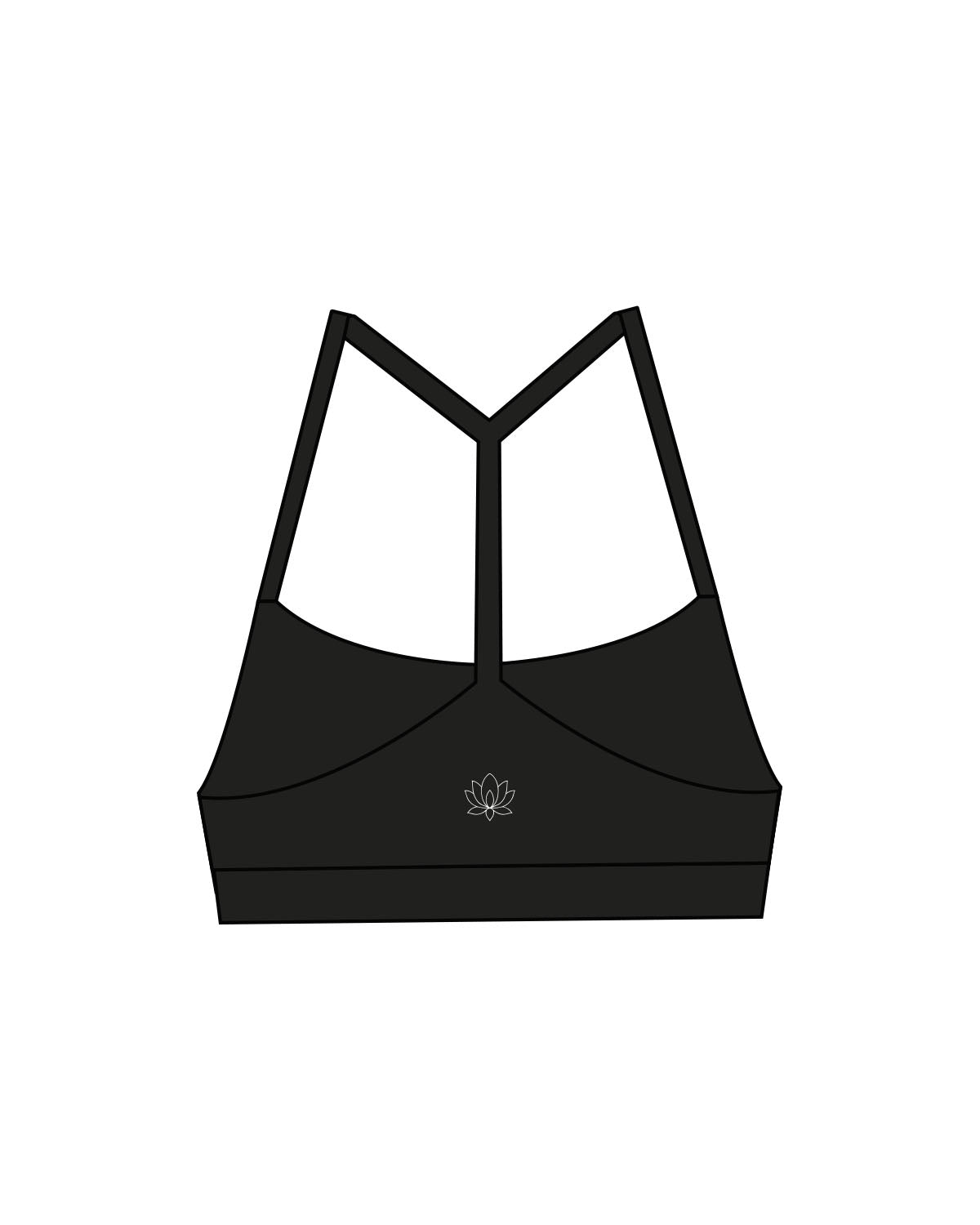 The Basic Bra - Black - Sacred Studios - Center Chest & Center Back - Printed - White