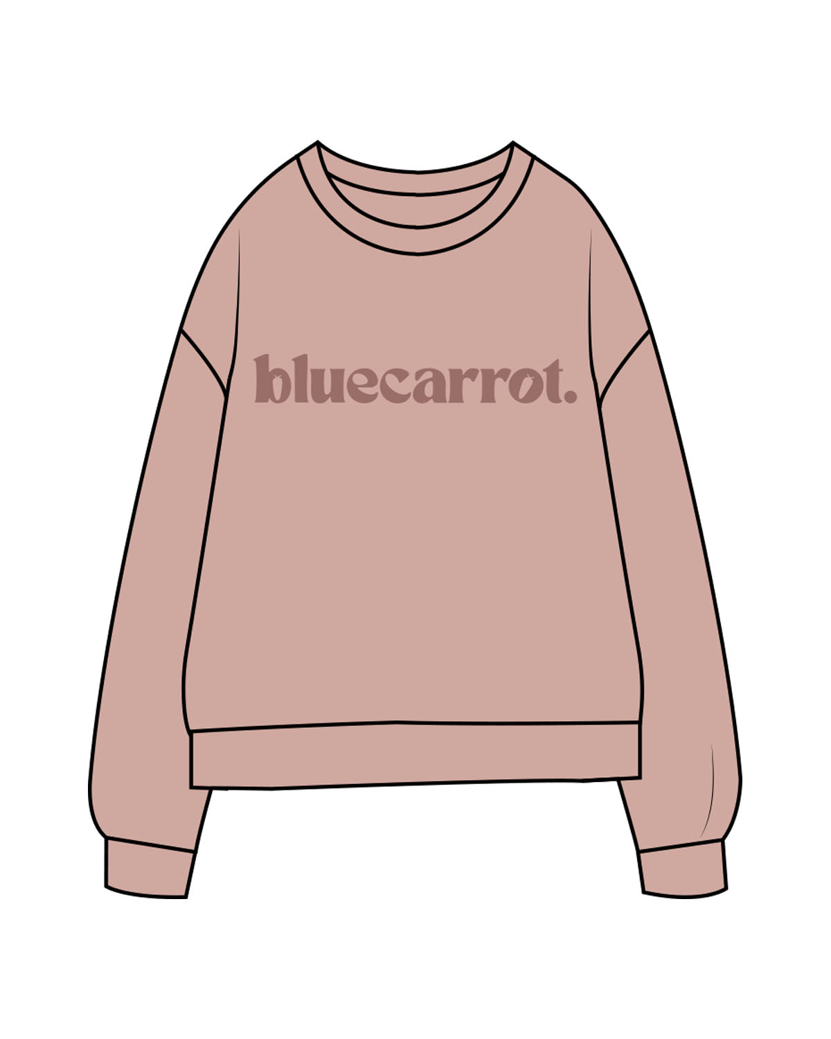 The Midweight Unisex Crewneck - Washed Clay - BlueCarrot - Center Chest & Back Neckline - Embroidered - Tone on Tone