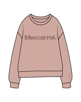 The Midweight Unisex Crewneck - Washed Clay - BlueCarrot - Center Chest & Back Neckline - Embroidered - Tone on Tone