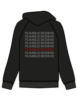 The Womens Zip Hoodie - Black - Rumble Core - Left Chest & Back Stacked - Printed - Full Color