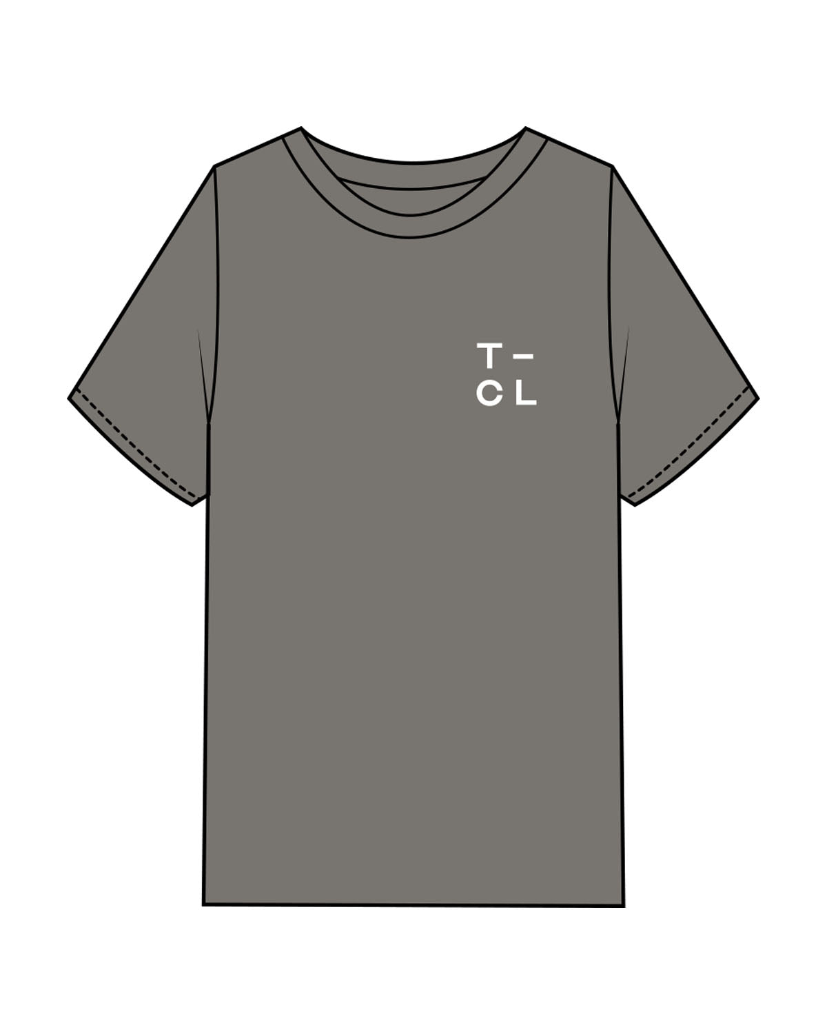 The Mens Heavyweight Tee - Washed Gray - Core Lab - Left Chest & Back Neckline