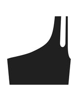 The One Shoulder Bra - Black - Komo Studio - Center Back Stacked - Printed - Off White