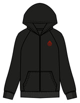 The Womens Zip Hoodie - Black - Rumble Core - Left Chest & Back Stacked - Printed - Full Color