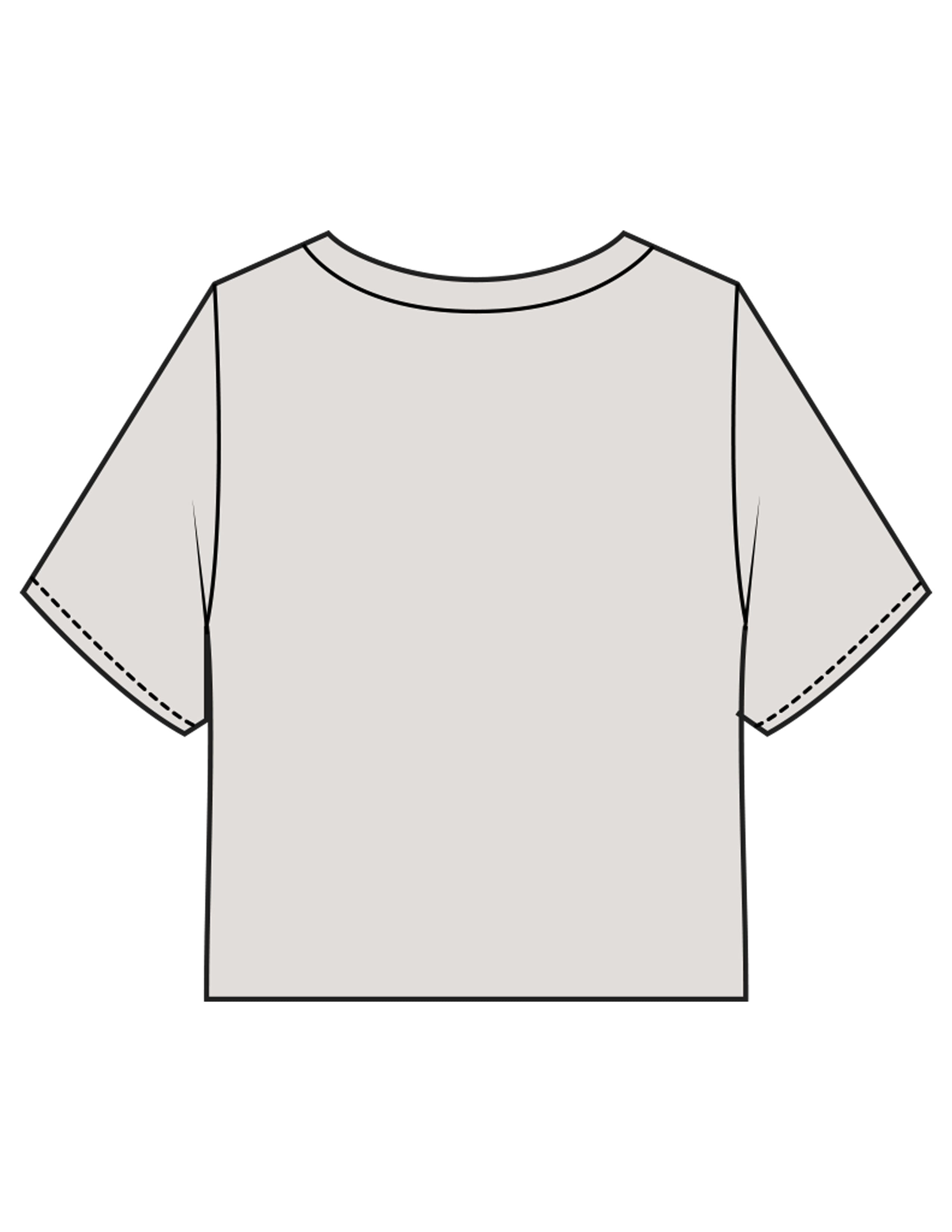 The Heavyweight Crop Tee - Washed Bone - Komo Studio - Center Chest Stacked - Printed - Black