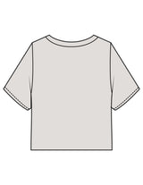 The Heavyweight Crop Tee - Washed Bone - Komo Studio - Center Chest Stacked - Printed - Black