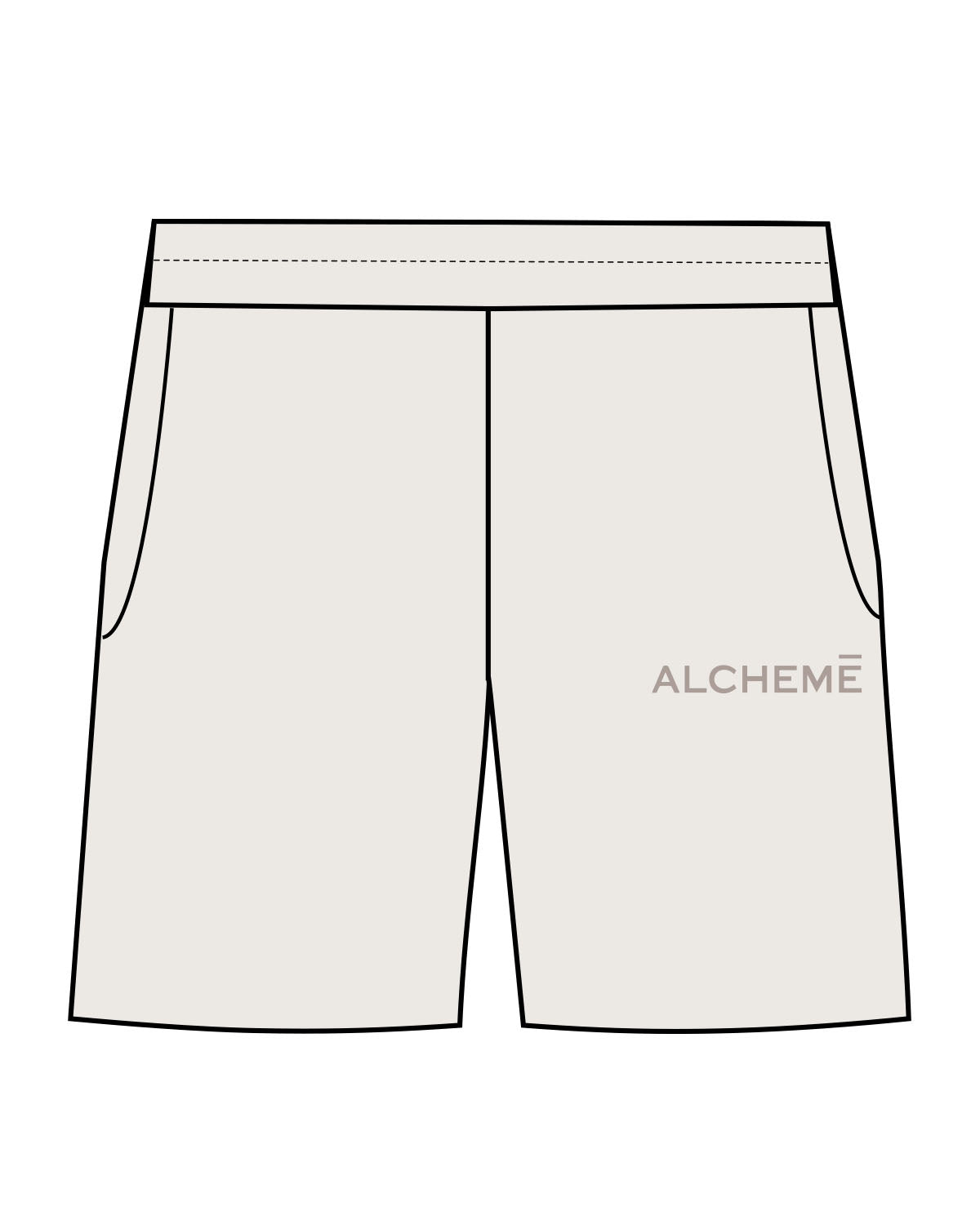 The Mens Sweat Shorts - Bone - ALCHEME - Left Leg - Tone on Tone