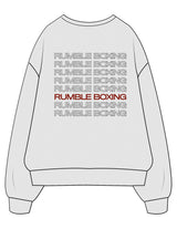 The Mens Crewneck - White Heather - Rumble Core - Left Chest & Back Stacked - Printed - Full Color