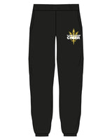 The Mens Sweatpants - Black - Warren - Left Chest Overlayed - Printed - Full Color