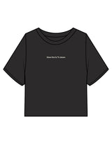 The Heavyweight Crop Tee - Washed Black - enCore Pilates - Center Chest - Embroidered- Off White