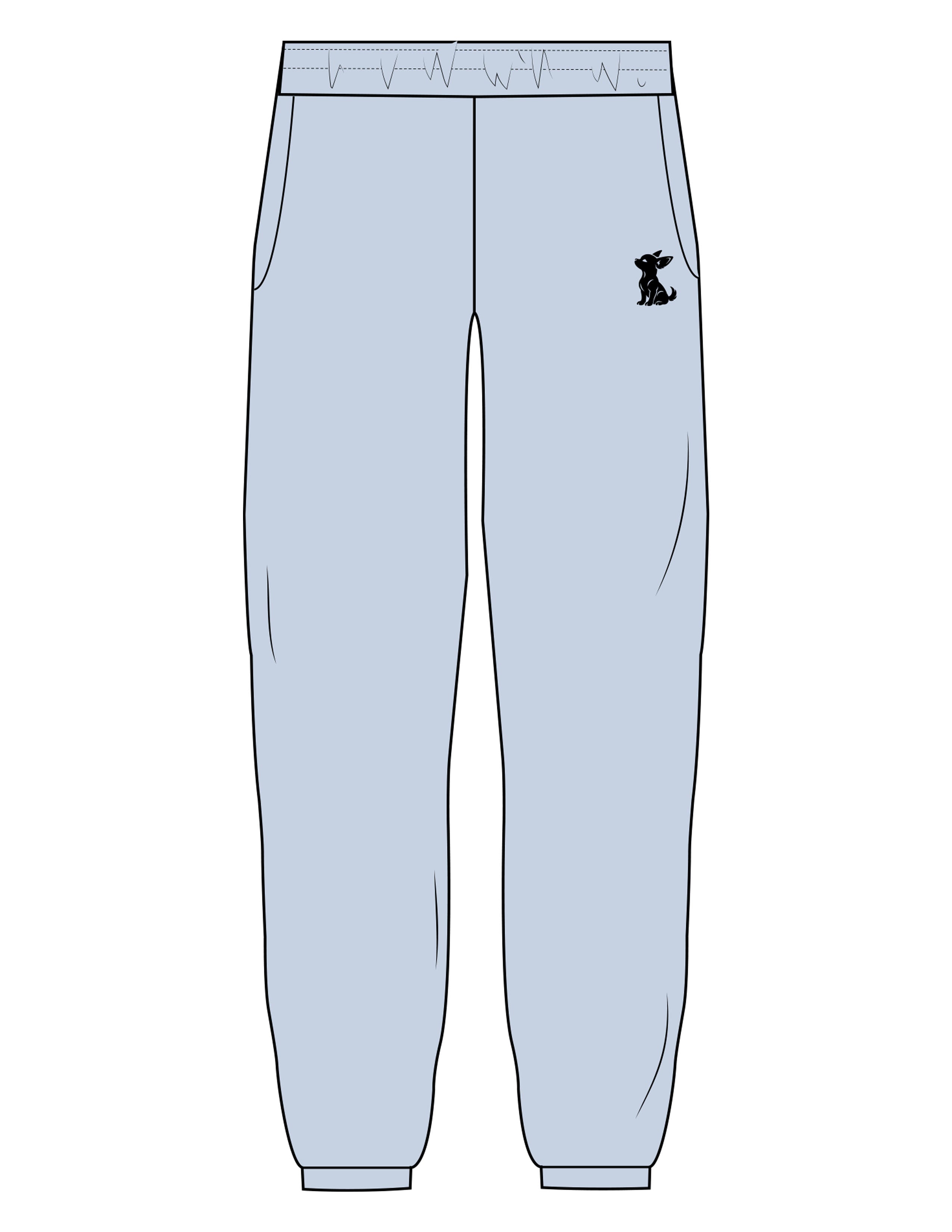 The Mens Sweatpants - Powder - Mind Muscle - Left Leg Icon & Back Pocket Text - Printed - Full Color