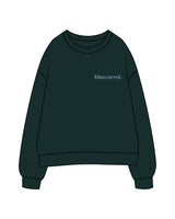 The Mens Crewneck - Pine Green - BlueCarrot - Left Chest Stacked - Printed - Blue