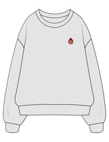 The Mens Crewneck - White Heather - Rumble Core - Left Chest & Back Stacked - Printed - Full Color