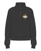 The Mens 1/4 Zip - Washed Black - Warren - Left Chest Overlayed - Printed - Full Color