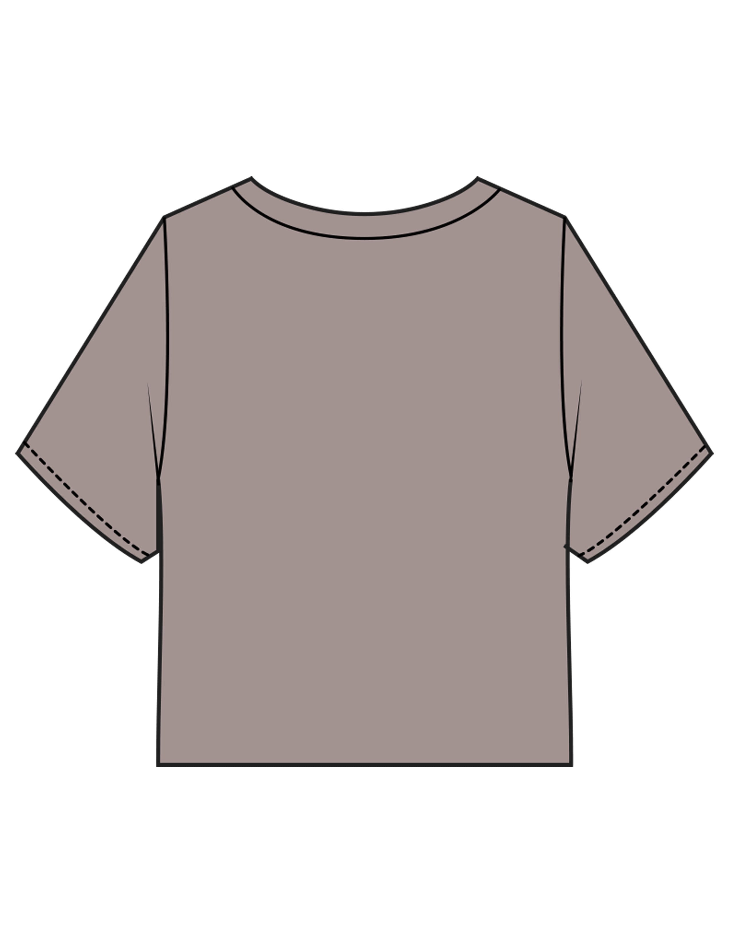 The Heavyweight Crop Tee - Washed Gray - Komo Studio - Center Chest - Printed - Black