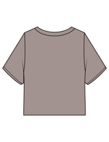 The Heavyweight Crop Tee - Washed Gray - Komo Studio - Center Chest - Printed - Black