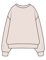 The Midweight Unisex Crewneck - Washed Ivory - enCore Pilates - Left Chest - EMB - Brown