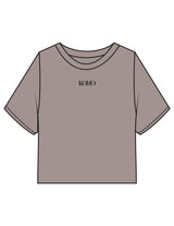 The Heavyweight Crop Tee - Washed Gray - Komo Studio - Center Chest - Printed - Black