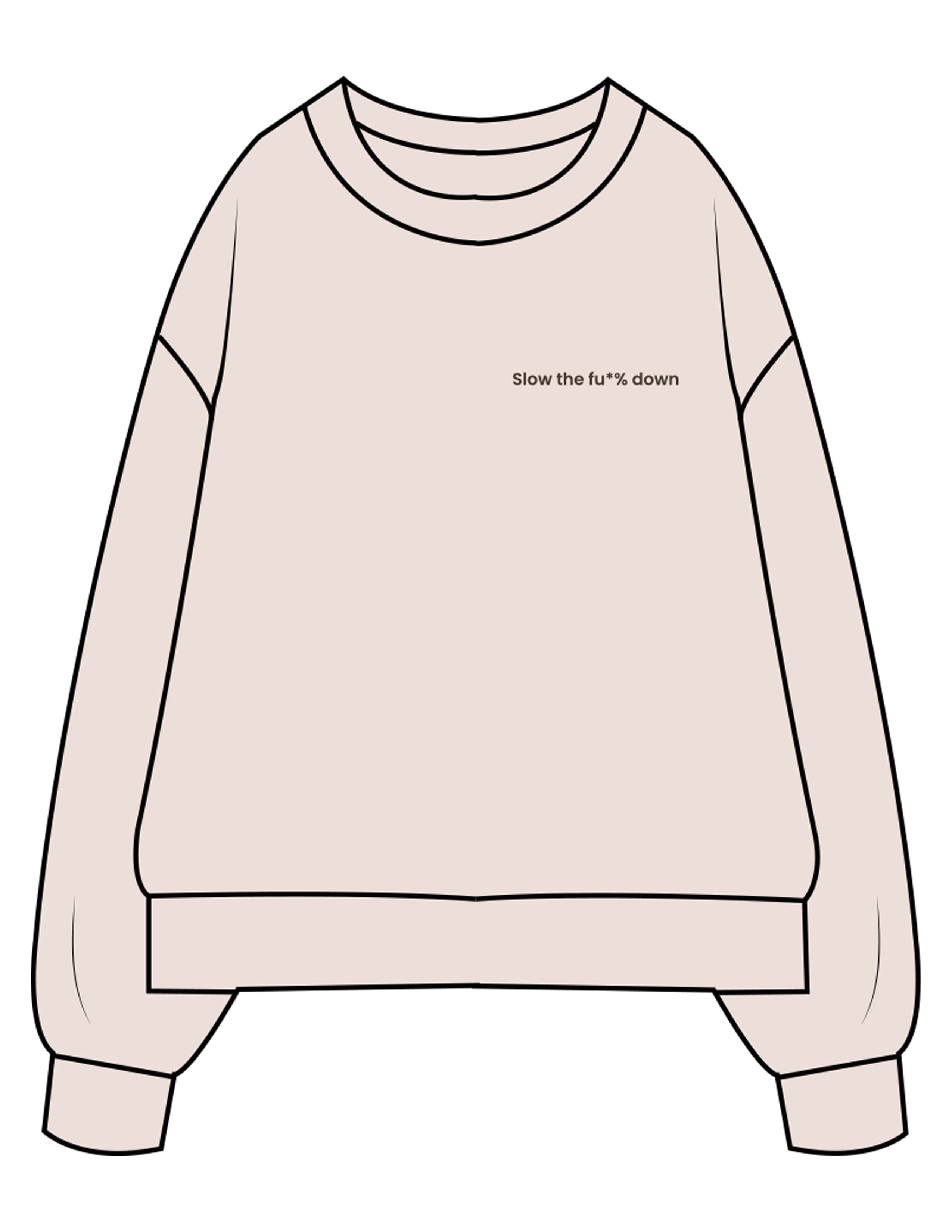 The Midweight Unisex Crewneck - Washed Ivory - enCore Pilates - Left Chest - EMB - Brown