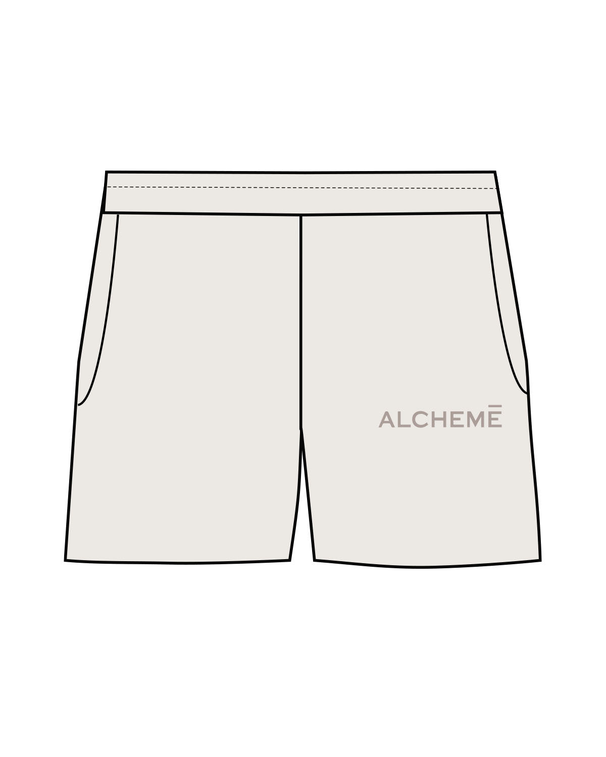 The Womens Sweat Shorts - Bone - ALCHEME - Left Leg - Tone on Tone